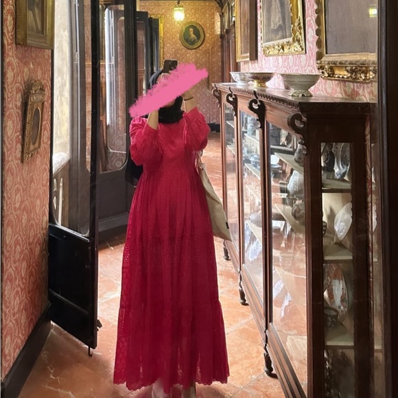 SHEIN Modely Solid Mock Neck Layered Hem Dress - Picture 6 of 6